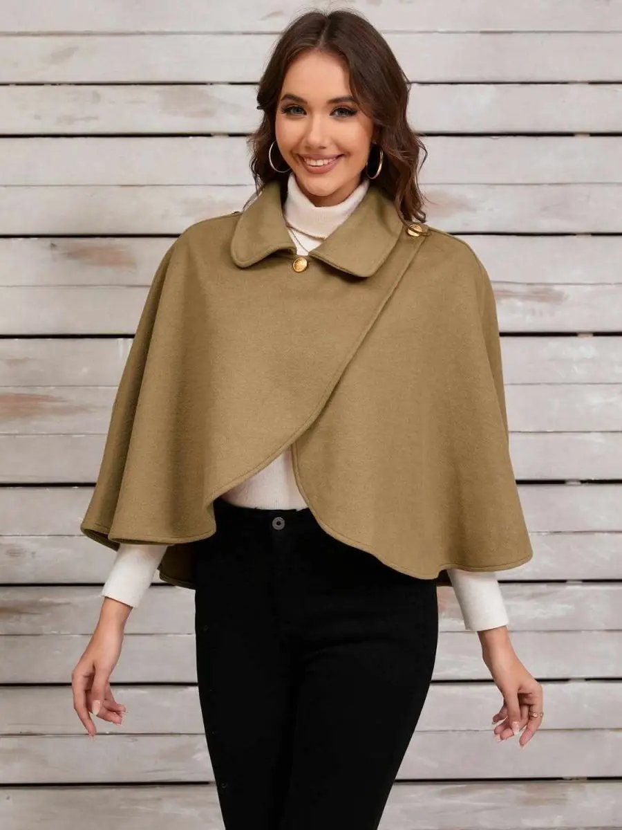 Collared Neck Cropped Cape - Love Salve